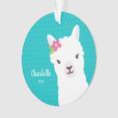 Floral Llama Alpaca Aquamarines Giro del Malcanton Ornament (Vorderseite)