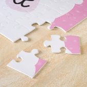 Floral Llama Alpaca Rosa Personalisierte Kinder Puzzle (Seite)