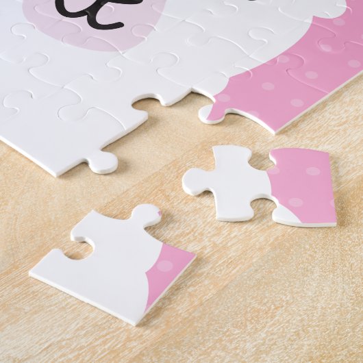 Floral Llama Alpaca Rosa Personalisierte Kinder Puzzle (Seite)