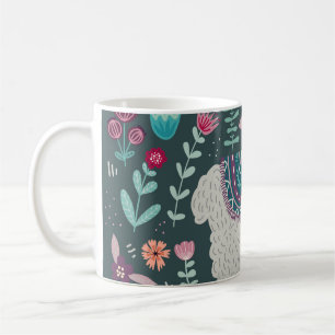 Floral Llama: Vintage handGezeichnet Doodles Kaffeetasse