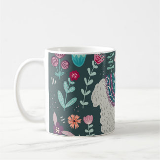 Floral Llama: Vintage handGezeichnet Doodles Kaffeetasse