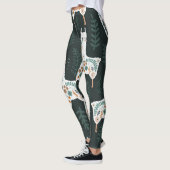 Floral Llamas Niedliche Vintage Textur Leggings (Links)