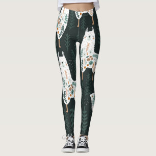 Floral Llamas Niedliche Vintage Textur Leggings