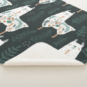 Floral Llamas Niedliche Vintage Textur Sherpadecke (3/4)