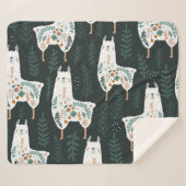 Floral Llamas Niedliche Vintage Textur Sherpadecke (Vorderseite (Horizontal))