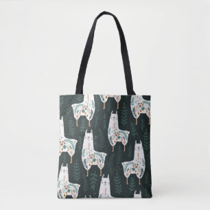 Floral Llamas Niedliche Vintage Textur Tasche