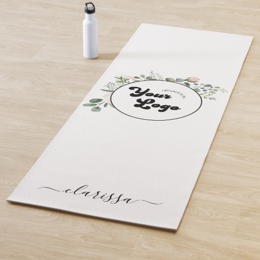 Floral Logo Custom Company Business & Name Elegant Yogamatte (Beispiel)