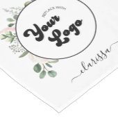 Floral Logo Custom Company Business & Name Girl Kurzer Tischläufer (Ecke)