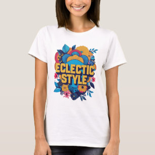 Floral Logo Eclectic Style T-Shirt