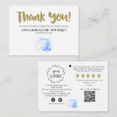 *~* Floral Logos ROSE DANKEN SIE Überprüfung QR AP Begleitkarte (Vorne/Hinten)