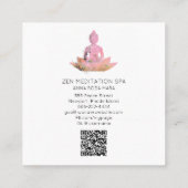 *~* Floral Lotus Buddha Meditation QR AP33 Rosa Quadratische Visitenkarte (Rückseite)