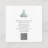*~* Floral Lotus Buddha Meditation QR AP33 SAGE Quadratische Visitenkarte (Rückseite)