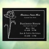 Floral Lotus Einfach Elegante Business Open Hours Fensteraufkleber (Blatt 3)