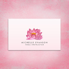 Floral Lotus Elegant Yoga Instructor Blush Pink Visitenkarte