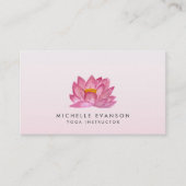 Floral Lotus Elegant Yoga Instructor Blush Pink Visitenkarte (Vorderseite)