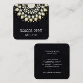 Floral Lotus Mandala Energy Healer Quadratische Visitenkarte (Vorne/Hinten)