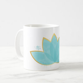 Floral Lotus Seafoam Blue & Imitate Gold Kaffeetasse