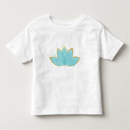 Floral Lotus Seafoam Blue & Imitate Gold Kleinkind T-shirt