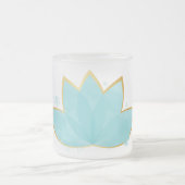 Floral Lotus Seafoam Blue & Imitate Gold Mattglastasse (Mittel)