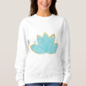 Floral Lotus Seafoam Blue & Imitate Gold Sweatshirt (Vorderseite)