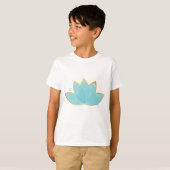 Floral Lotus Seafoam Blue & Imitate Gold T-Shirt (Vorne ganz)