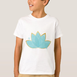 Floral Lotus Seafoam Blue & Imitate Gold T-Shirt