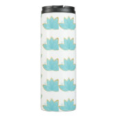 Floral Lotus Seafoam Blue & Imitate Gold Thermosbecher (Rückseite)