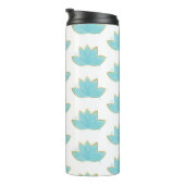Floral Lotus Seafoam Blue & Imitate Gold Thermosbecher (Nach rechts gedreht)