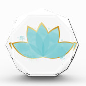 Floral Lotus Watercolor Seepromenade Blau & Imitat Fotoblock (Vorderseite)