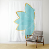 Floral Lotus Watercolor Seepromenade Blau & Imitat Wandteppich (Beispiel)