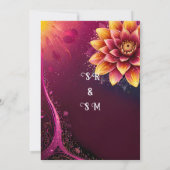 Floral Lotus Wedding Suite | Starry Night Romance Einladung (Rückseite)