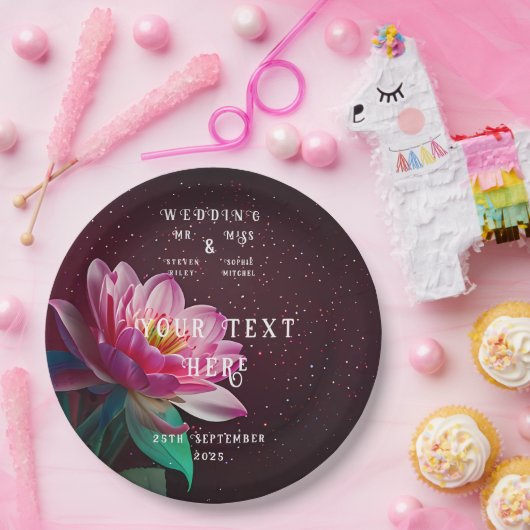 Floral Lotus Wedding Suite | Starry Night Romance Pappteller (Party)