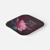 Floral Lotus Wedding Suite | Starry Night Romance Pappteller (Gewinkelt)