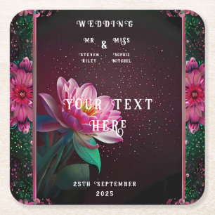 Floral Lotus Wedding Suite Starry Night Romance Rechteckiger Pappuntersetzer
