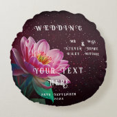 Floral Lotus Wedding Suite | Starry Night Romance Rundes Kissen (Vorderseite)