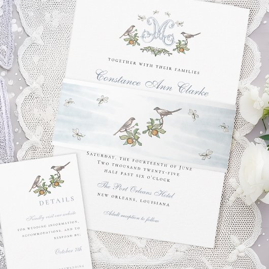 Floral Love Birds Bly Band