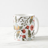 Floral Love Birds Bohemisches Muster Kaffeetasse (VorderseiteRechts)