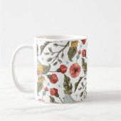Floral Love Birds Bohemisches Muster Kaffeetasse (Links)