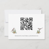 Floral Love Birds Response Card RSVP Karte (Rückseite)