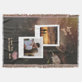 Floral Love Collage with Romantic Quote Decke