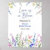 Floral Love is in Bloom Bridal Shower Welcome  Poster (Vorne)