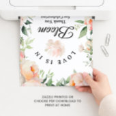 Floral Love is In Bloom - Thank You Sign Poster