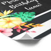 Floral Luau Party Sign Poster (Ecke)