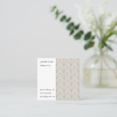 Floral Lucile Tiles Geometric Soft Grau Pink Quadratische Visitenkarte (Stehend Vorderseite)