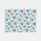 Floral Lucky Clover | Fleecedecke (Vorderseite (Horizontal))