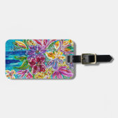 Floral Luggage Tag Gepäckanhänger (Vorderseite horizontal)