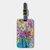 Floral Luggage Tag Gepäckanhänger (Vorderseite vertikal)