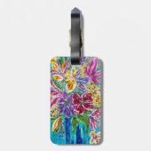 Floral Luggage Tag Gepäckanhänger (Rückseite vertikal)