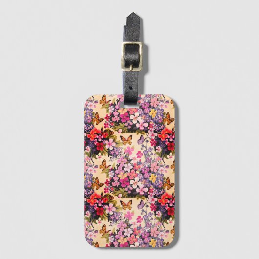 Floral Luggage Tag Gepäckanhänger (Vorderseite Vertikal)