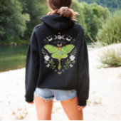 Floral Luna Moth Zip Up Hoodie Back & Front Print